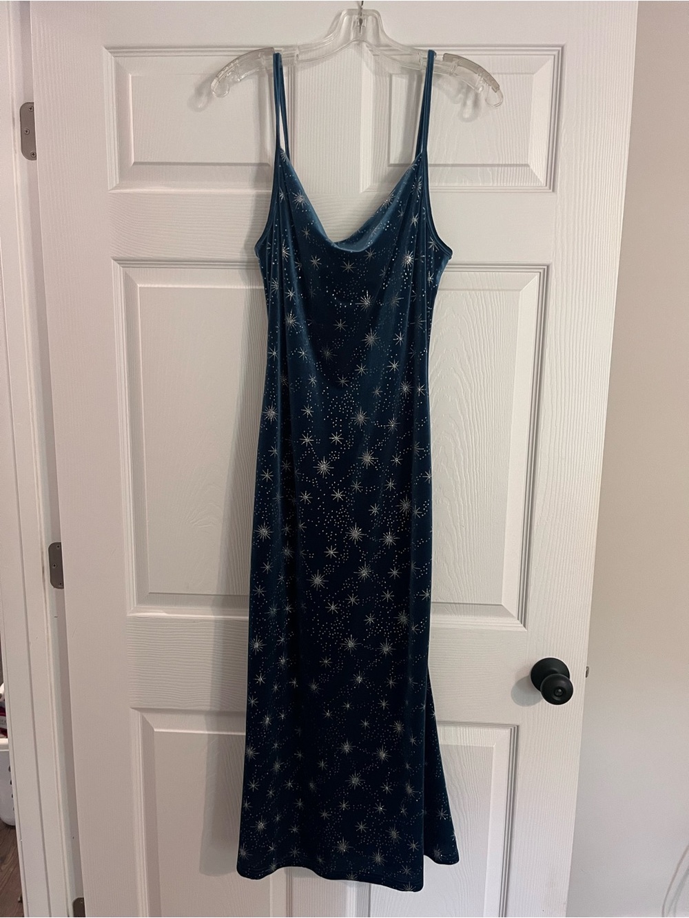 Cider Navy Star-Print Slip Maxi Dress